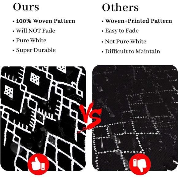 Upgraded Boho Runner Rug 2'x8', Hallway Runner Black White, 100% Woven Cotton - Picture 2 of 6